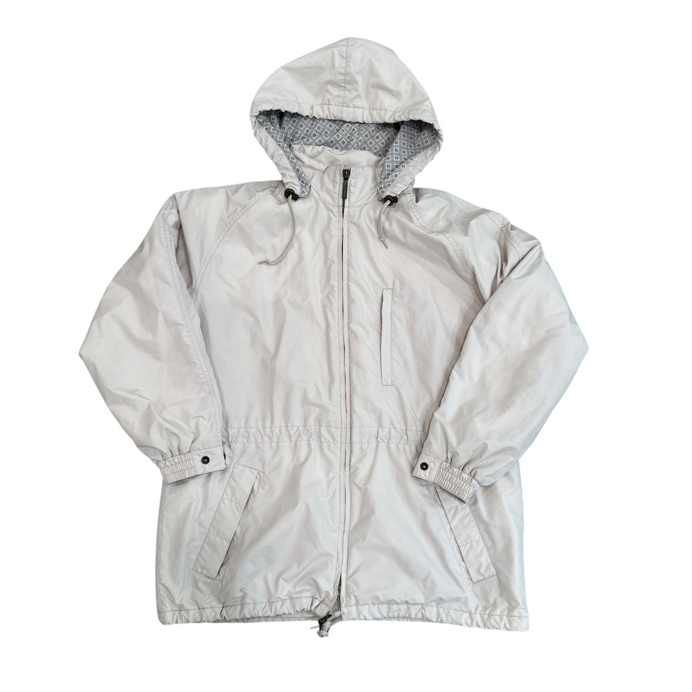Vintage 90s L.L. Bean Windbreaker Jacket Cream Oversized Women's Medium
